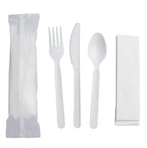 ECOLIFE Biodegradable Cornstarch Cutlery Set Disposable Fork Knife Spoon Heat Resistant Food Grade Eco-Friendly Tableware for
