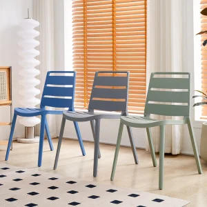 Outdoor Sturdy Stackable Dining Chairs PP Plastic Café Hotel
