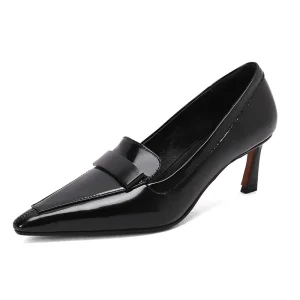 Custom pointed toe leather stiletto heels