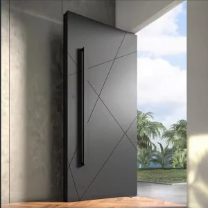 Customize House Anti-theft Entry Pivot Door Black Aluminum Stainless Steel Villa Exterior Security Entrance Front Main Door