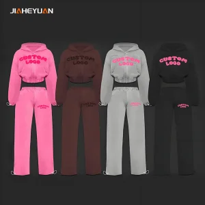 Cropped Hoodies Jogger Set