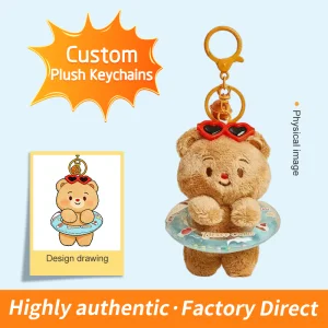Custom Plush Keychain Soft Stuffed Toy Keyring Cotton Cloth OEM ODM Promotion Gift Custom Plush Character
