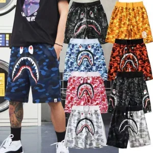 High Quality 100% Cotton High Street Shorts Unisex Camouflage Shark Shorts Quick Dry Breathable Casual Swimming Cargo