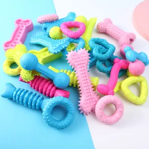 Hot Selling Custom Colors Eco Friendly Cute Durable Pet Puppy Dog Chew Toy With TPR Neutral Small Nipple Bone Toys