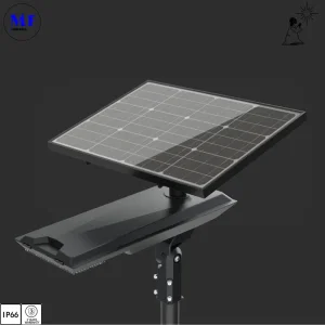 سعر المصنع 100W 5000K 100lm/W LiFePO4 ضوء الفيضانات المثبت على العمود للحديقة والمنتزه ومسار الضوء الشمسي المتكامل LED الشامل