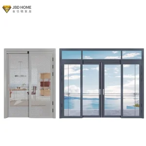Modern Sleek Brown Tinted Aluminium Sliding Glass Door for Kitchens