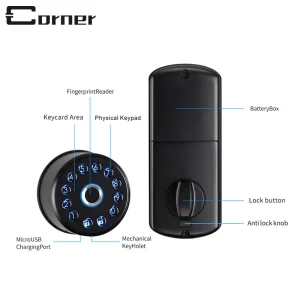 Multiple Unlock Mobile APP Control Bluetooth WiFi Remote Digital Secure Electronic Smart Door Lock