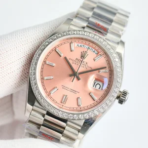 Wholesale Men's Luxury Moissanite Watches 904L Stainless Steel Automatic Mechanical Movement 20mm Band Width Pointer Dial Metal