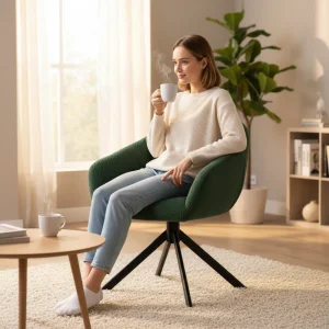 Durable Eco-Friendly Modern Velvet Swivel Accent Chair