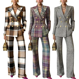 Plaid & Houndstooth Suit Set