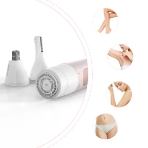 Pain-Free Electric Facial Hair and Eyebrow Trimmer Ladies Epilator for Nose Ear Face for Home or RV Use Battery Powered