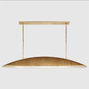 XZ Custom American Luxury Gold Restaurant Kitchen Island Chandelier Large Linear Pendants Light Brass Copper Big Chandelier