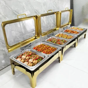 Luxury 9L Gold Stainless Steel Buffet Stove
