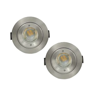 COB LED Downlight Dimmable Single or Double Round Spot Light Recessed Ceiling Lamp for Living Room or Office-IP44