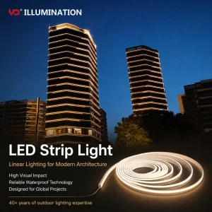 Fita de LED IP68 Durável: Perfeita para Arquitetura ao Ar Livre