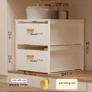Versatile Kitchen Storage Organizer Box with Sliding Rails