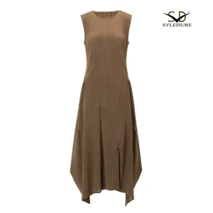 Famous Women's Short - Sleeve Pleated Midi Dress Supplier, Factory