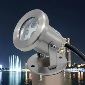 High Brightness 3W DMX512 RGB Colorful IP68 Waterproof Stainless Steel LED Underwater Pool Light For Swimming Pools &amp; Fountains