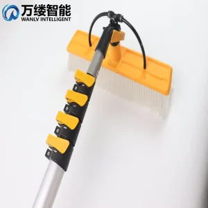 Elongated 9.0-Meter Handle Solar Panel Cleaning Brush Connected to Water Pump