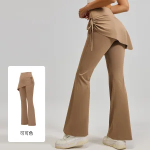 High Waist Elastic Outdoor Sports Workout Casual Flare Pants