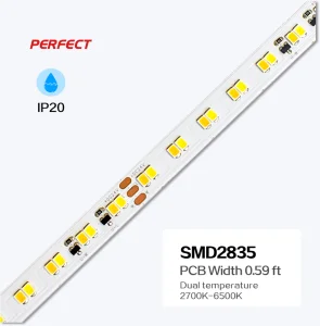 Hot-Sale Long Run Constant Current LED Strip 10mm 2835 CCT 2700K-6500K LED Strip Light 168LEDs Max 15m No Voltage Drop IP20 IP67 LED Strip