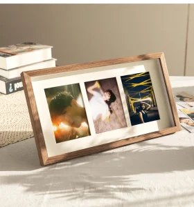 Custom Wood 3D 8x16 8x20 Collage Picture Frame - Displays Three 4x6 and Four 4X6 Frame Openings - Wood Photo Frame with Glass and Hanging Hardware Included Manufacturers, Pricelist