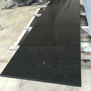 Black Sparkle Artificial Quartz Stone Countertops
