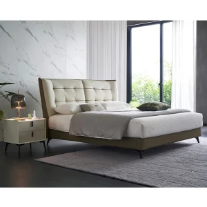 Conjunto de cama plataforma suave de cuero premium moderno para el hogar y dormitorio