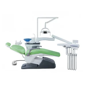 Electric Green Dental Chair with Fold Dental Handpiece for Clinic Use