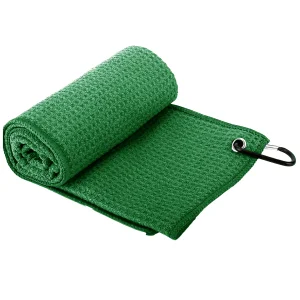 Personalized Embroidered Waffle Towel Gym Sport Golf Balls Cleaning Cloth Towel Microfiber Golf Towel Custom logo with Hook