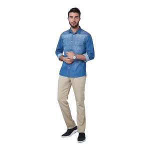 Cropped Ankle Length Faded Blue Design Perfect for Modern Stylish Looks Made to Measure Jeans