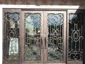 High Quality Security and Decoction Exterior Wrought Iron Door