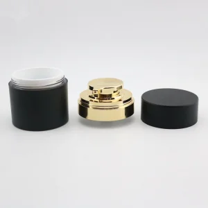 Wholesale Empty 30ml 50ml Balck Cosmetic Skincare Airless Pump Face Cream Jar
