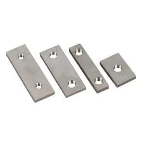 Custom Stainless Steel Sheet Metal Fabricated Double - Hole Threaded Plates in Assorted Sizes