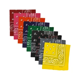 Wholesale Cheap Soft Bandannas Royal Blue Gold Orange Full Color Hiphop Paisley Bandanas in Stock