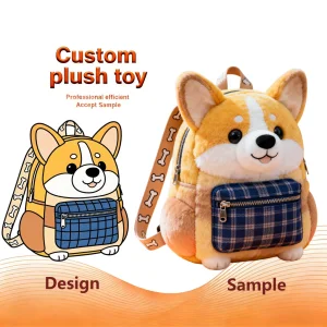 Juguetes De Peluche OEM/ODM Service Eco-friendly Material Corgi Backpack for Educational Toys Character Plush