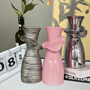 Senior Originality Ceramic Pottery Flowers Vase for Living Room Porch Home Decoration