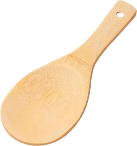 Mengfanjingxiang Eco-Friendly Bamboo Paddle-20cm Natural Wood Non-Stick Rice Scooper Model Wood for Serving and Cooking