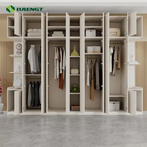 Space-Saving Modular Closet Modern Double Doors Top Cabinet Storage Overhead Unit for Bedroom