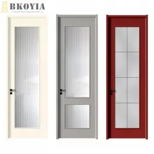 Solid Wood Modern Indoor Residential Interior Doors Waterproof Polished Panel for Bedroom Manual Opening Method