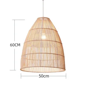 Rattan Ceiling Light Suitable for Hospitality and Commercial Spaces with Durable Structure and Warm Ambient Lighting