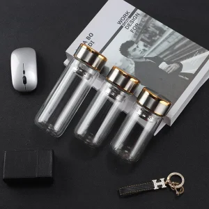 Hot Selling Double Wall Glass Tea Water Bottle with Filter for Outdoor Sport