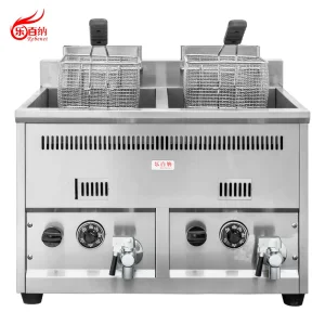 8L+8L Professional Commercial Countertop Gas Fryer Double Tank Deep Chicken Machine 2 Baskets 6 Kw 20478 BTU Stainless Steel Chips Equipment for Restaurant