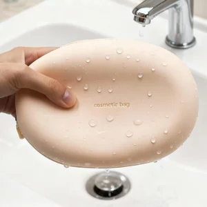 Factory Custom Reusable Silicone Zip Large Capacity Makeup Bag Portable Travel Storage Cosmetic Pouch Toiletry Bag