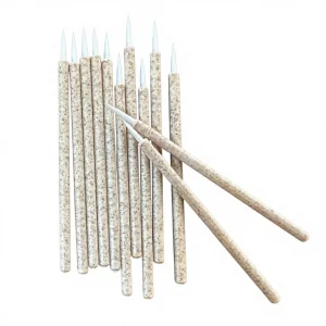 Eco-Friendly Disposable Biodegradable Straw Handle Mascara Wand Synthetic Hair Brush Tip Eyelash Makeup Applicator Tool