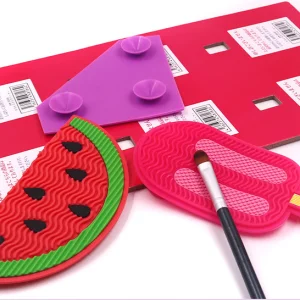 Cosmetic Brushes Cleaning Pad Silicone Makeup Brush Cleaner Mat Portable Washing Tools With Suction Cups