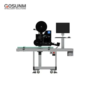 Gosunm Tamper Evident Label Applicator Label Pasting Machine Carton Corner Labeling Machine Label Printing Machine for Small Business