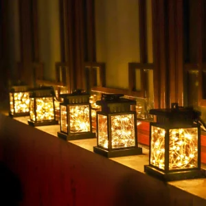 Hanging Solar Lanterns Outdoor Waterproof Lantern Decorative Lamp 20 LED Solar Powered Lighting