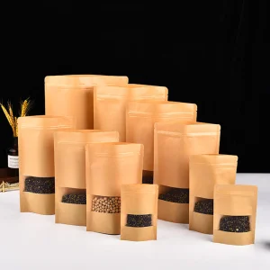 Brown Kraft Paper Ziplock Food Pouches
