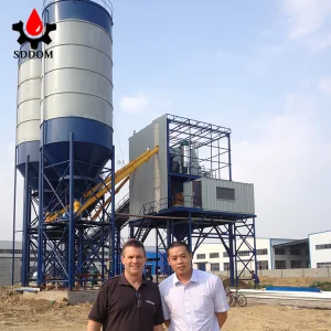 SDDOM HZS35 Electric Wet Mix Ready Mix Concrete Batching Plant with Engine & PLC